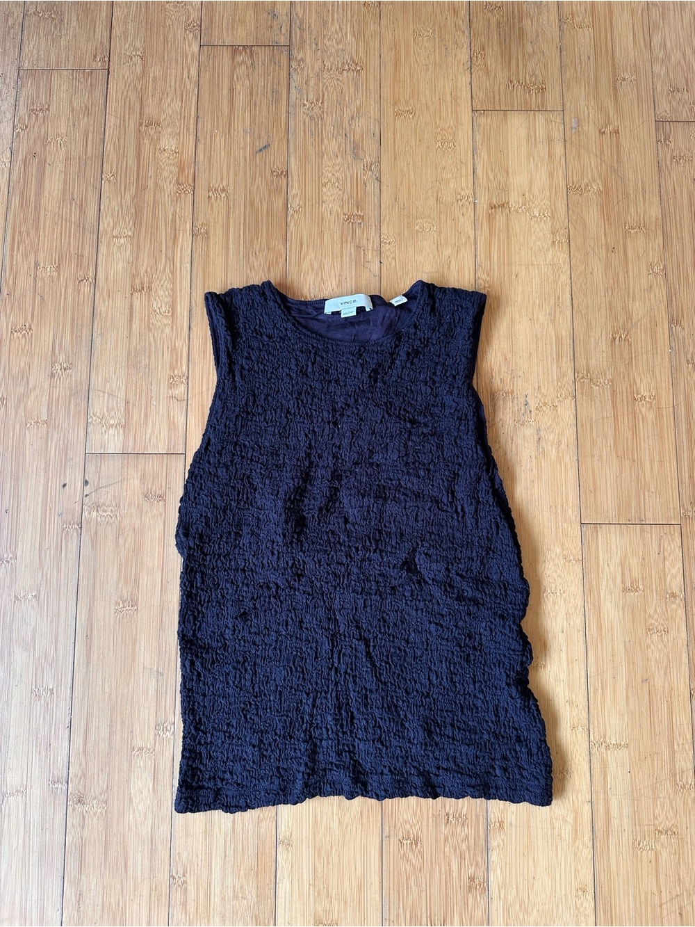 Vince Black Textured Crewneck Tank